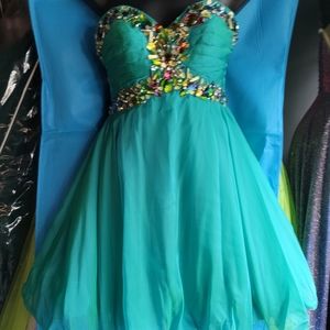 MORI LEE TEAL HOMECOMING DRESS